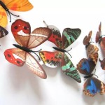 3D butterflies with magnet, house or event decorations, set of 12 pieces, real color